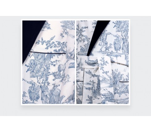 Toile de Jouy dressing gown - Cinabre Paris