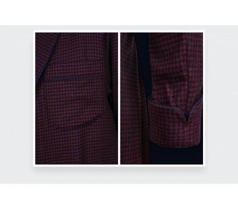 Burgundy houndstooth dressing gown - Cinabre