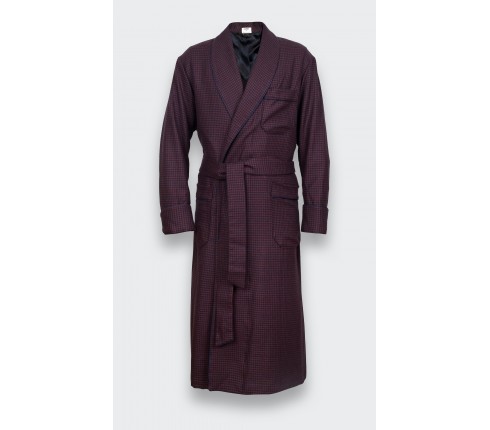 Burgundy houndstooth dressing gown - Cinabre