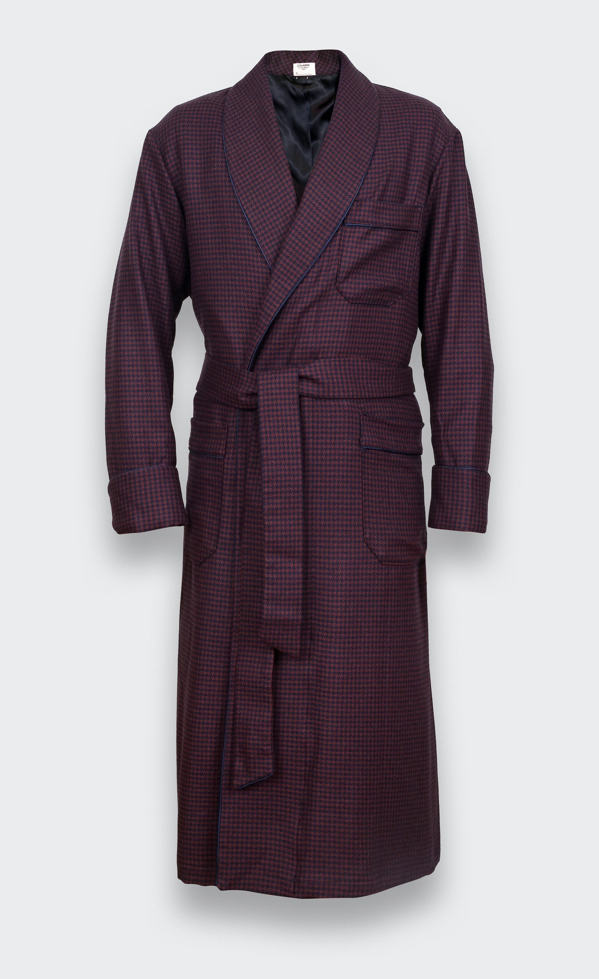 Burgundy houndstooth dressing gown - Cinabre