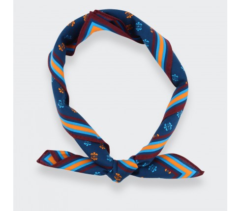 Cité Bergère Blue Orange Cotton Bandana - Cotton - Cinabre Paris