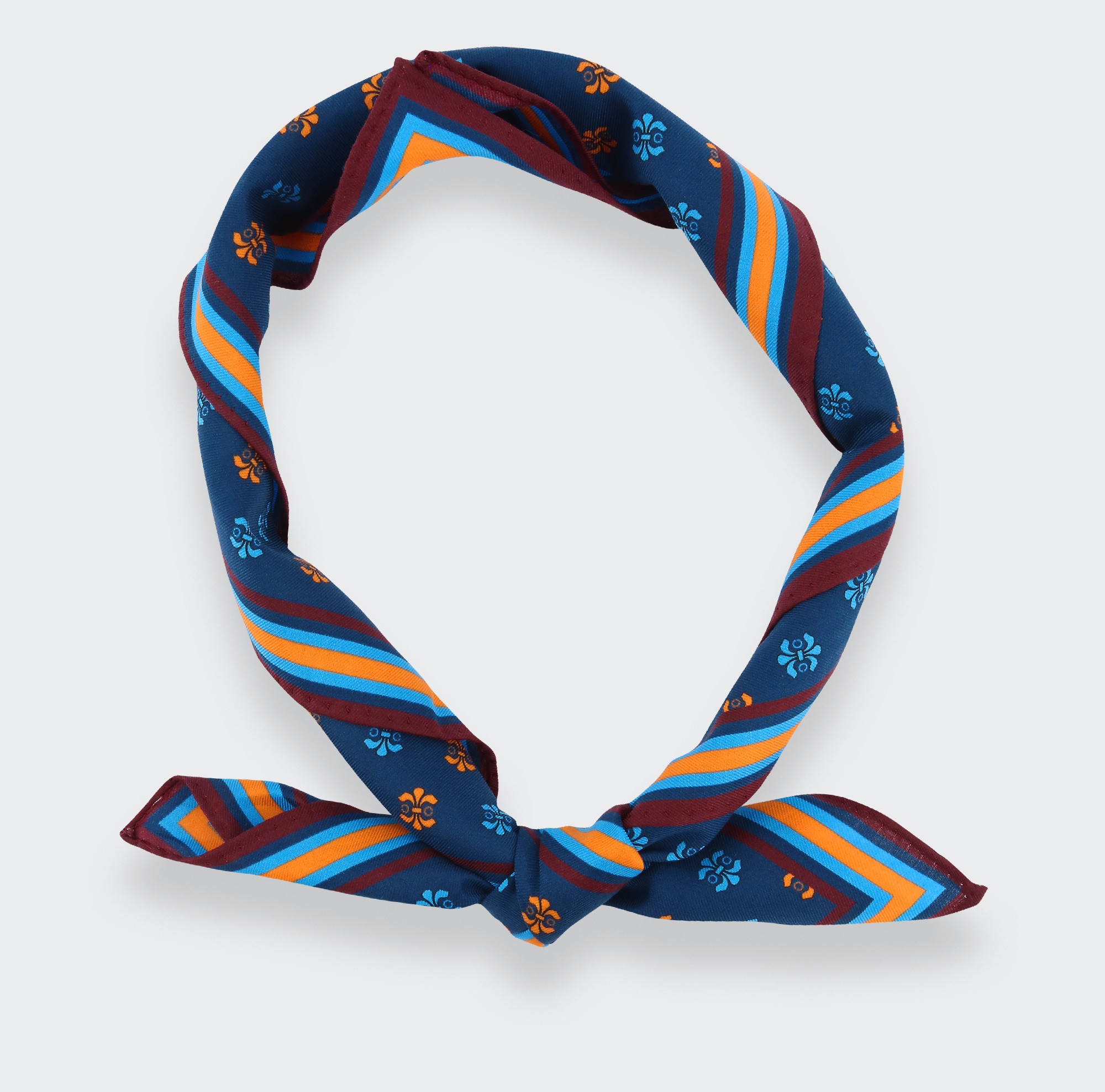 Cité Bergère Blue Orange Cotton Bandana - Cotton - Cinabre Paris