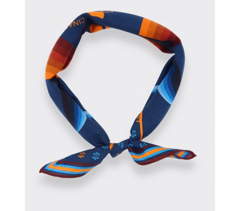 Cité Bergère Blue Orange Cotton Bandana - Cotton - Cinabre Paris