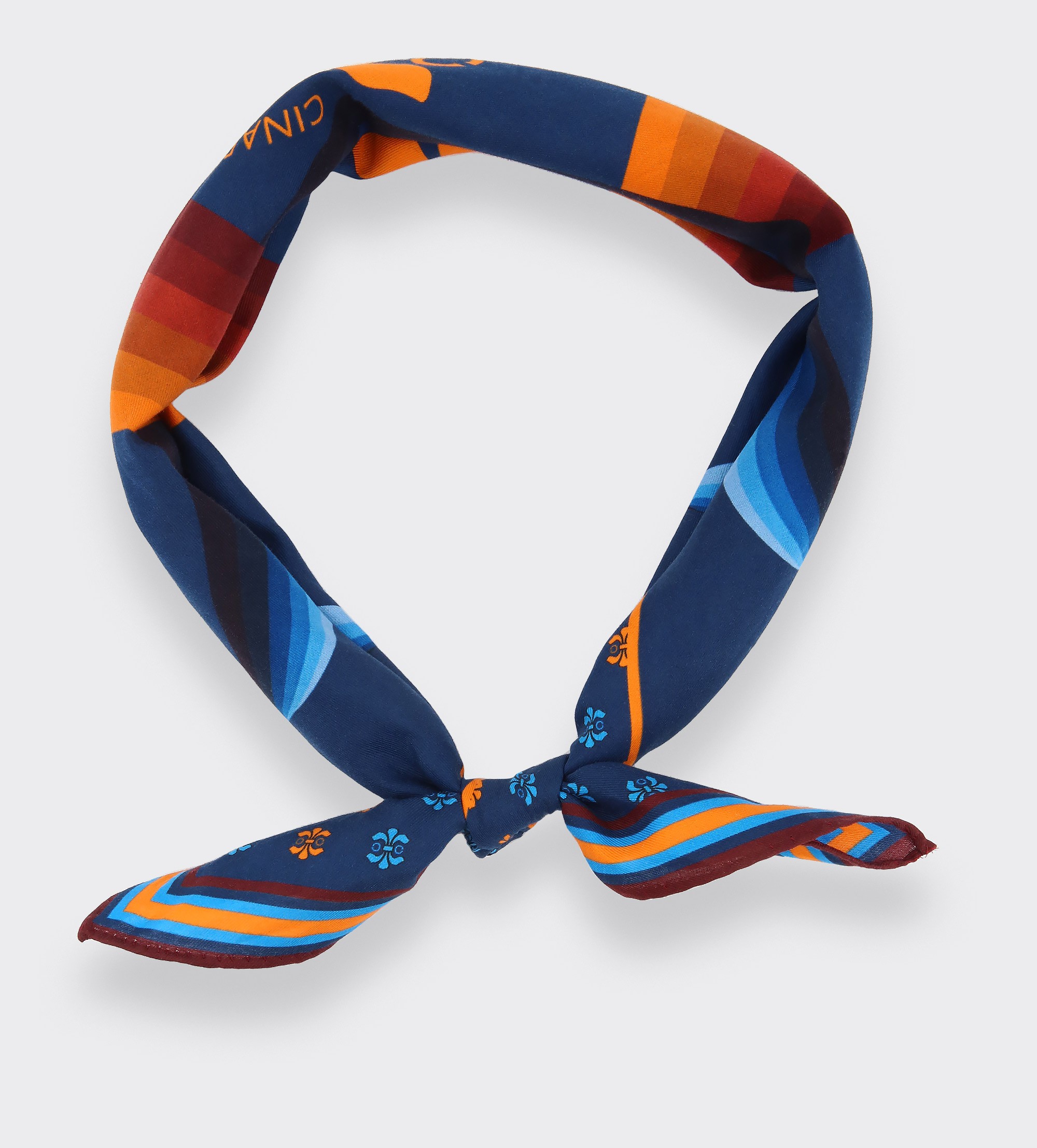 Cité Bergère Blue Orange Cotton Bandana - Cotton - Cinabre Paris