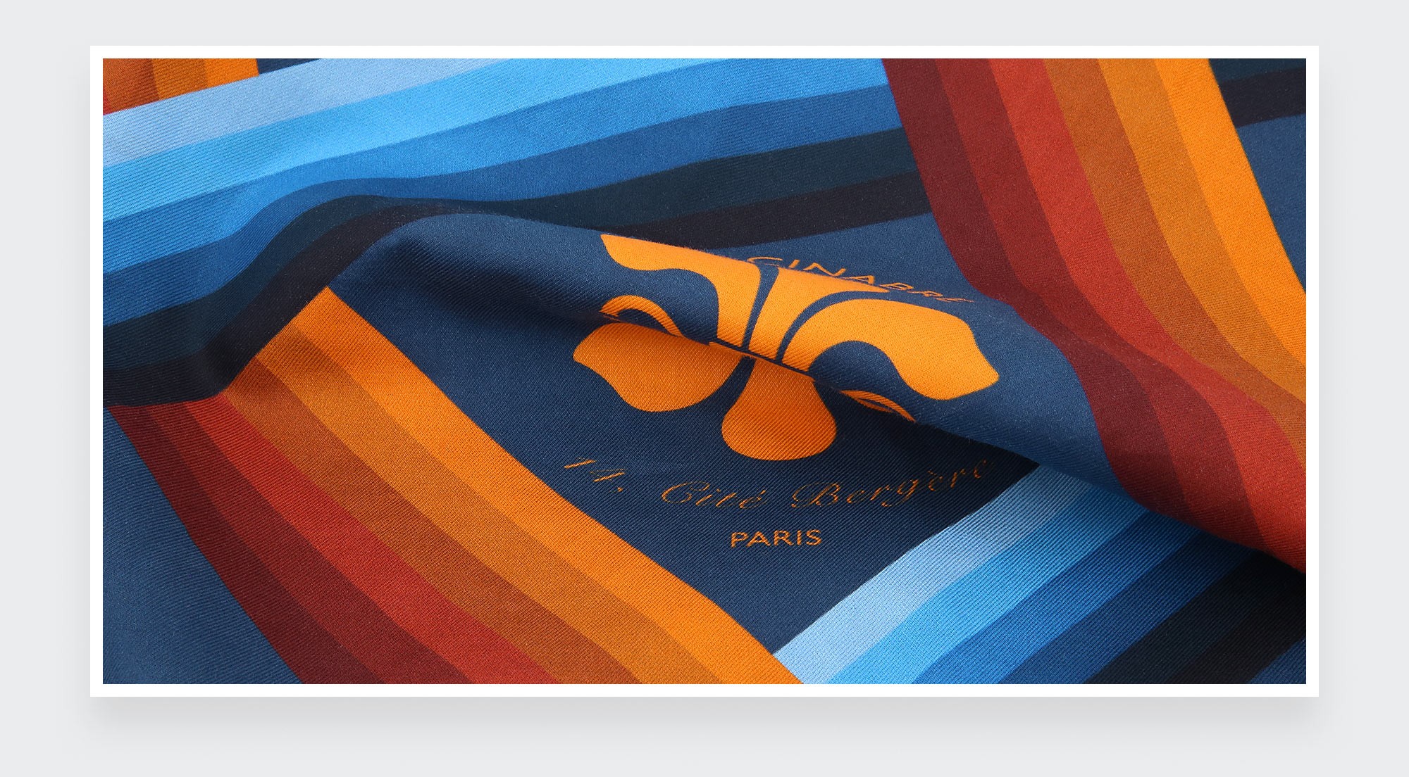 Cité Bergère Blue Orange Cotton Bandana - Cotton - Cinabre Paris