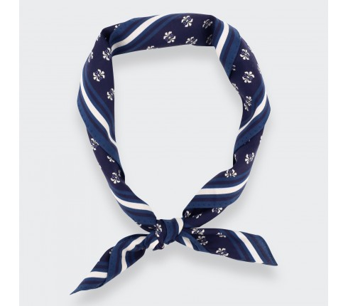 Cité Bergère Navy Beige Cotton Bandana - Cotton - Cinabre Paris