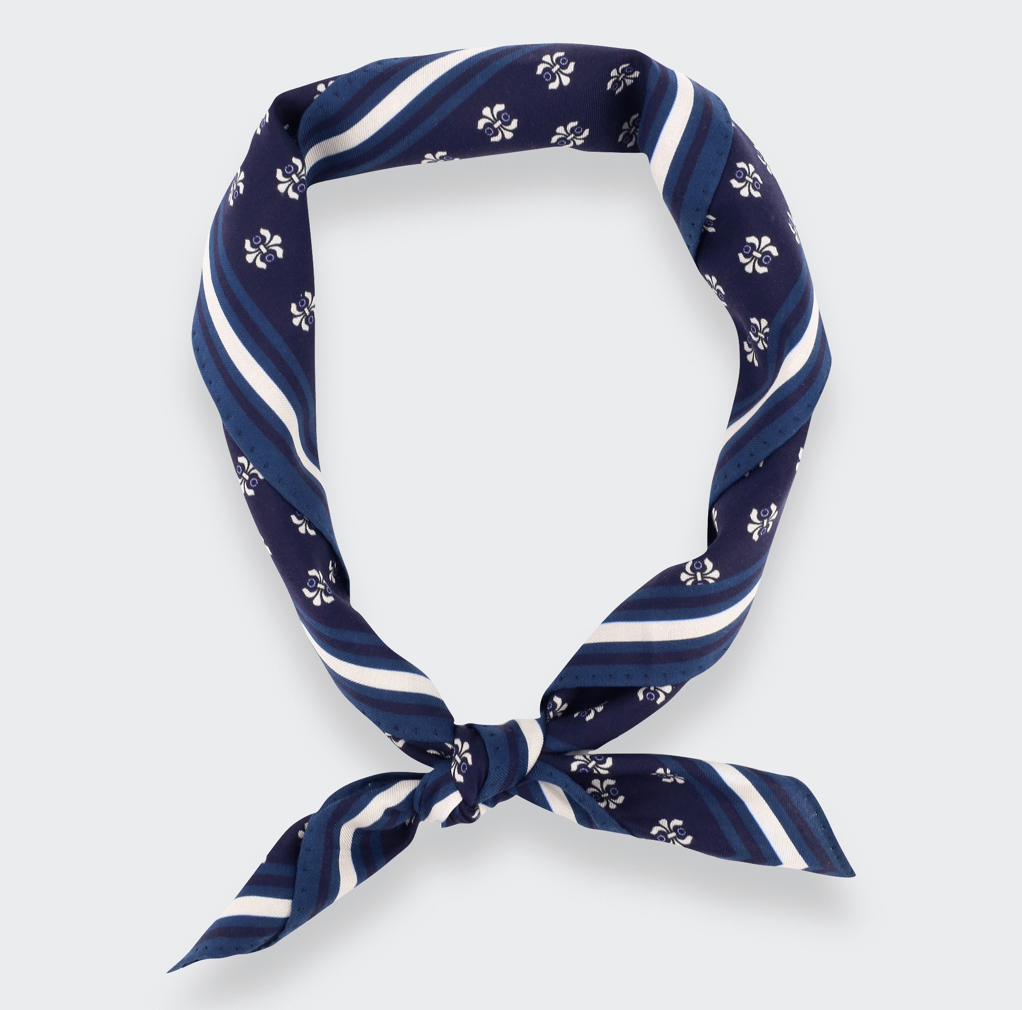 Cité Bergère Navy Beige Cotton Bandana - Cotton - Cinabre Paris