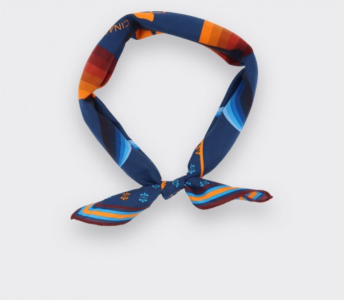 Cité Bergère Blue Orange Cotton Bandana - Cotton - Cinabre Paris