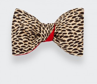 CINABRE Paris - Bowtie - Brown Plumettes - handmade