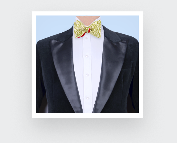 CINABRE Paris - Bowtie - Green Plumettes - handmade