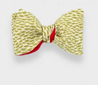 CINABRE Paris - Bowtie - Green Plumettes - handmade