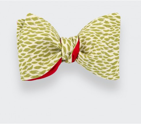 CINABRE Paris - Bowtie - Green Plumettes - handmade