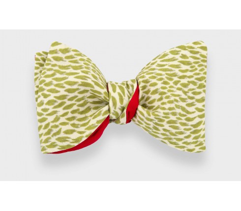 CINABRE Paris - Bowtie - Green Plumettes - handmade