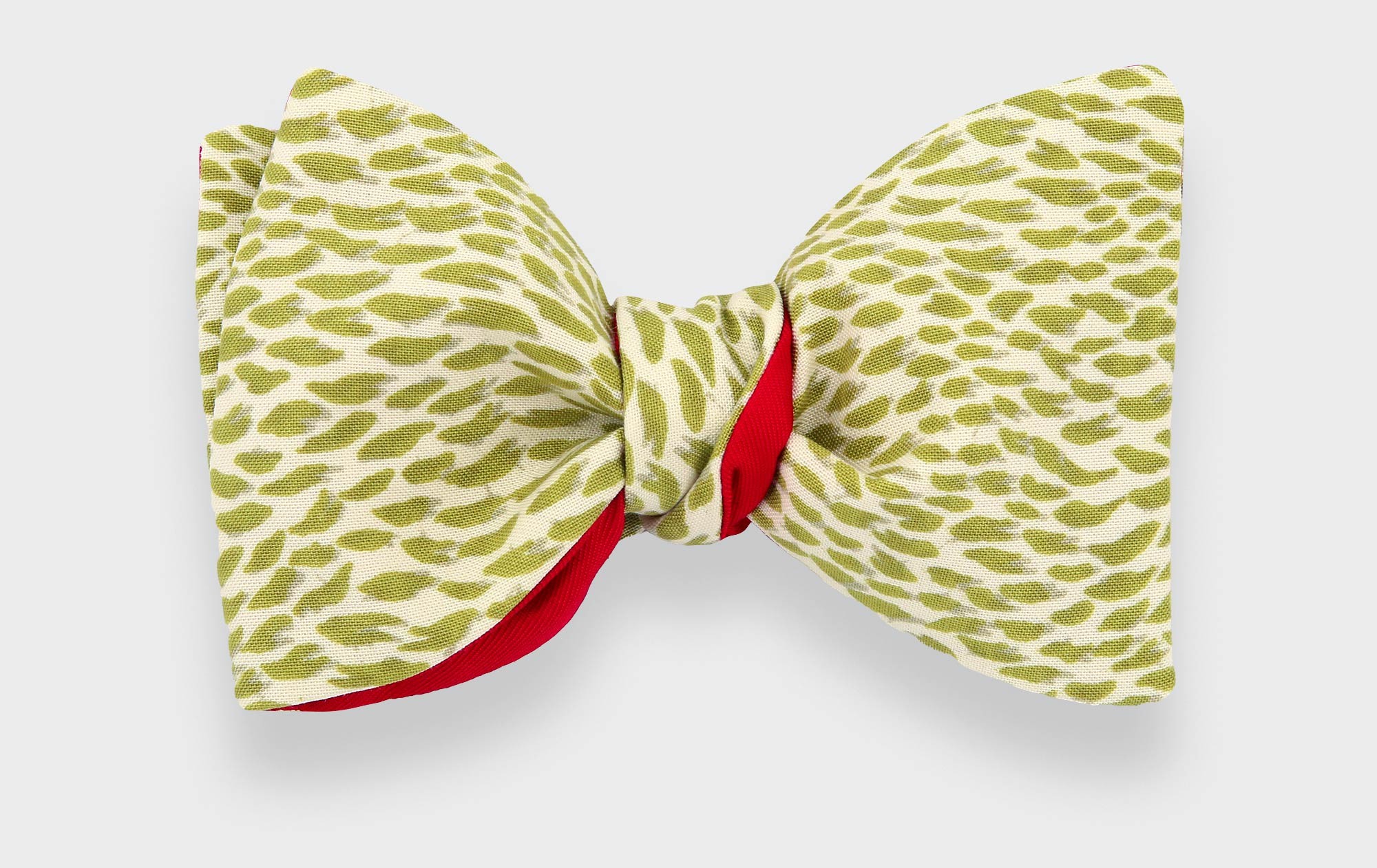 CINABRE Paris - Bowtie - Green Plumettes - handmade