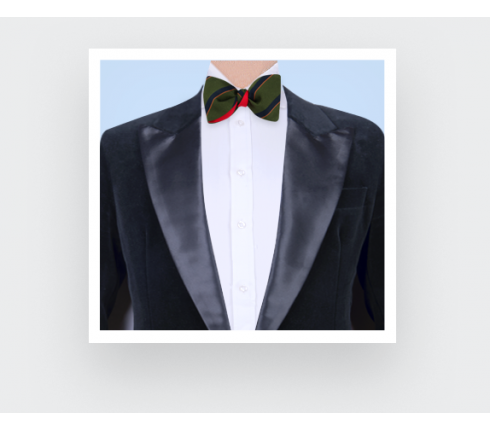 Green, navy blue and orange Club Bow tie - Cinabre Paris