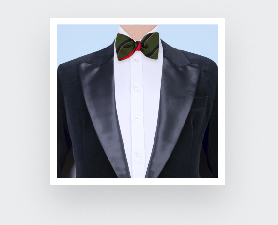 Green, navy blue and orange Club Bow tie - Cinabre Paris