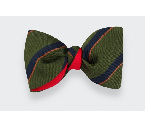 Green, navy blue and orange Club Bow tie - Cinabre Paris