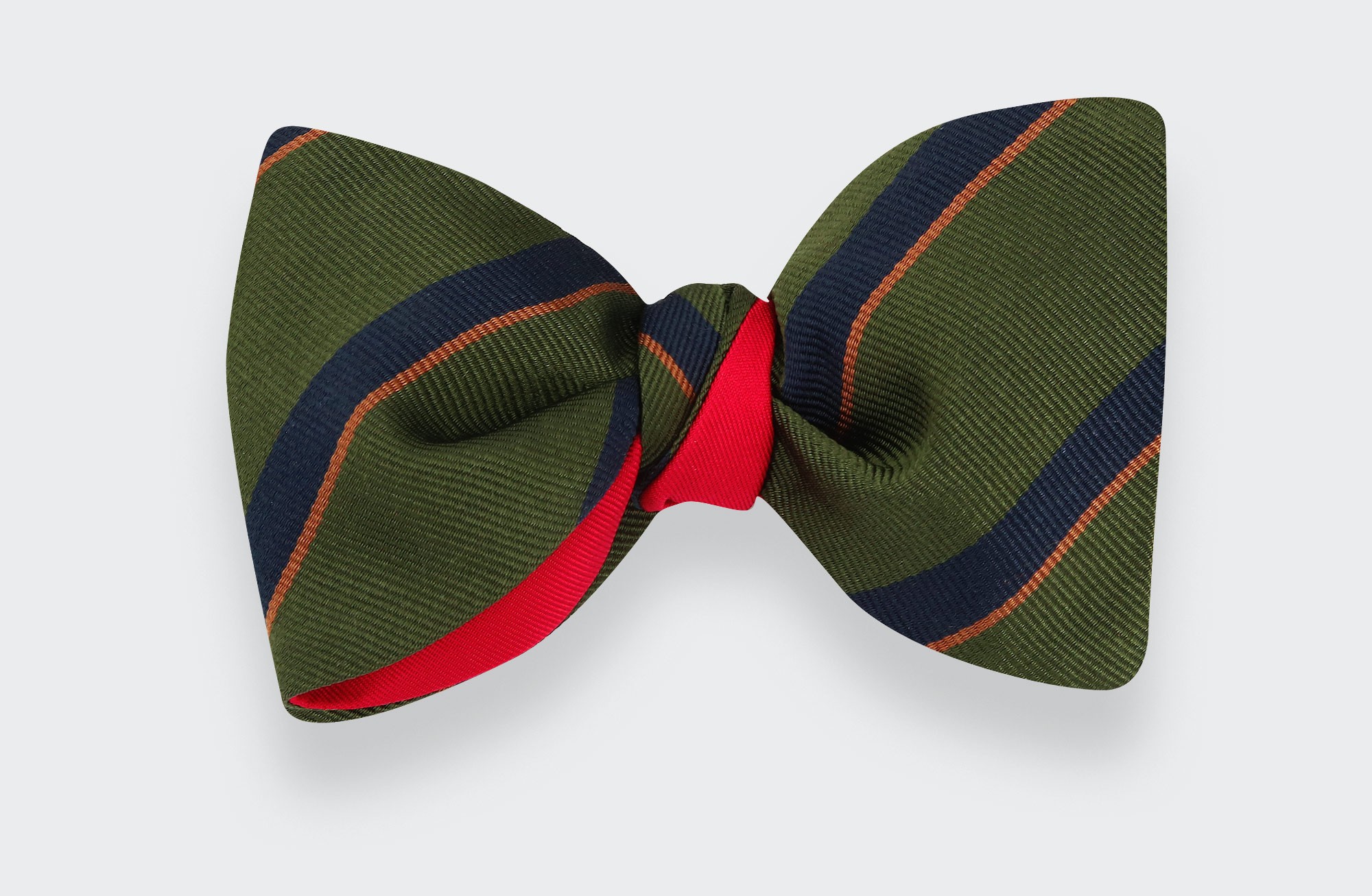 Green, navy blue and orange Club Bow tie - Cinabre Paris