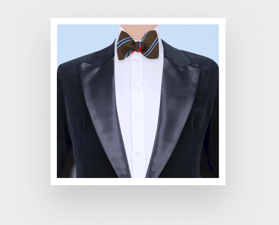 Brown and navy blue Club Bow Tie - Cinabre Paris