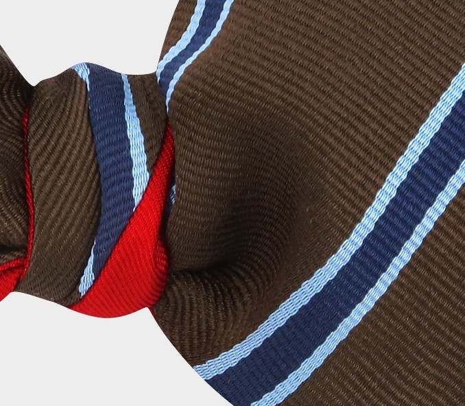 Brown and navy blue Club Bow Tie - Cinabre Paris