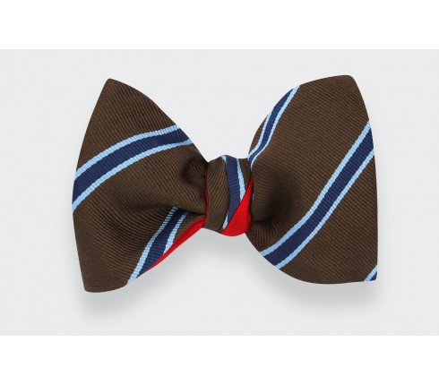 Brown and navy blue Club Bow Tie - Cinabre Paris