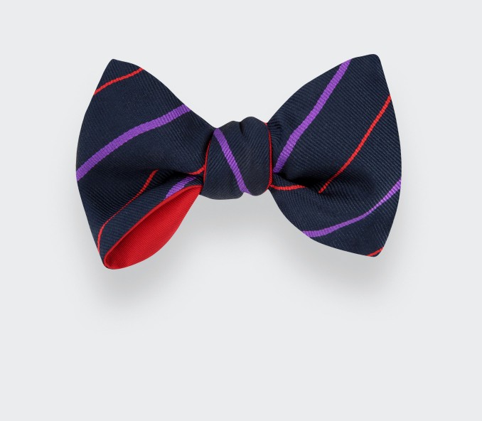 Navy blue and purple Club Bow Tie