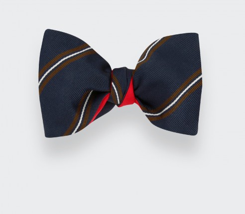 Navy blue and brown Club Bow Tie - Cinabre Paris