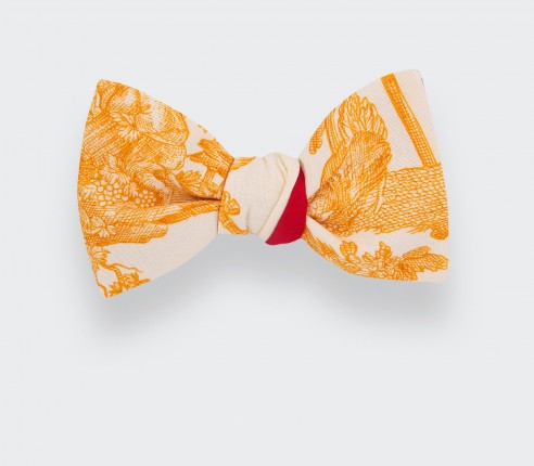 CINABRE Paris - Bowtie - Yellow Toile de Jouy - handmade