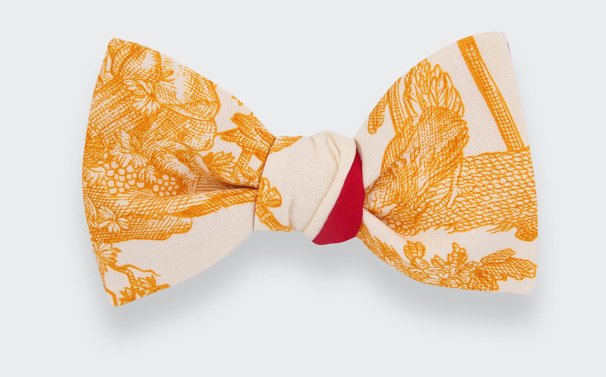 CINABRE Paris - Bowtie - Yellow Toile de Jouy - handmade