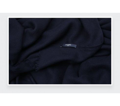 Navy Blue Cashmere Giant Stole - Cinabre Paris