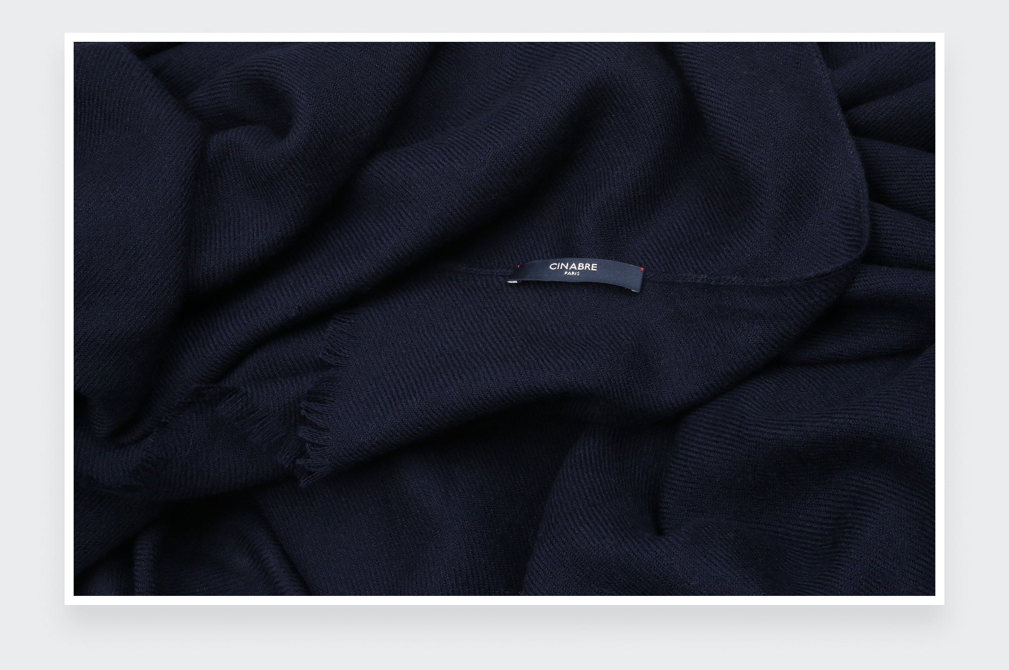 Navy Blue Cashmere Giant Stole - Cinabre Paris