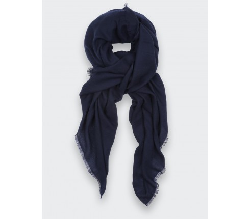 Navy Blue Cashmere Giant Stole - Cinabre Paris