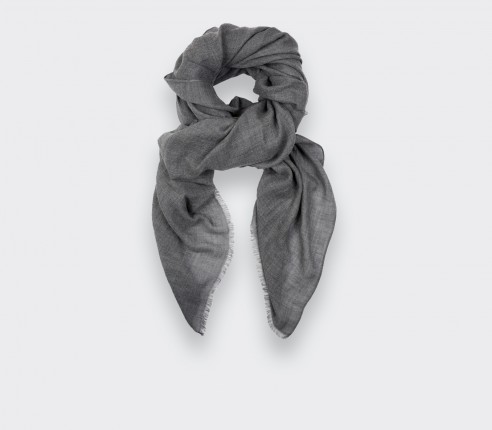 Light Grey Cashmere Giant Stole - Cinabre Paris