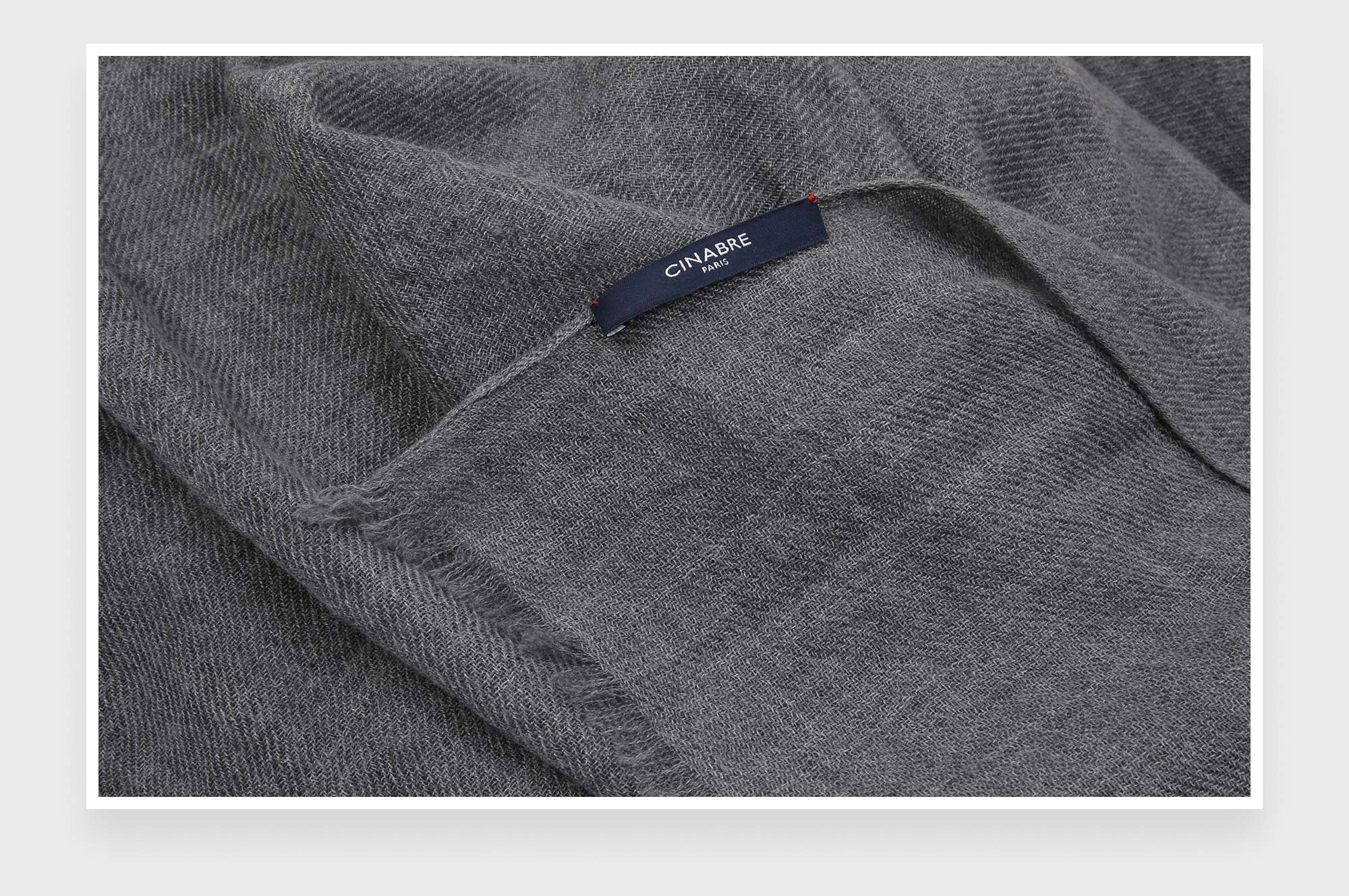 Light Grey Cashmere Giant Stole - Cinabre Paris