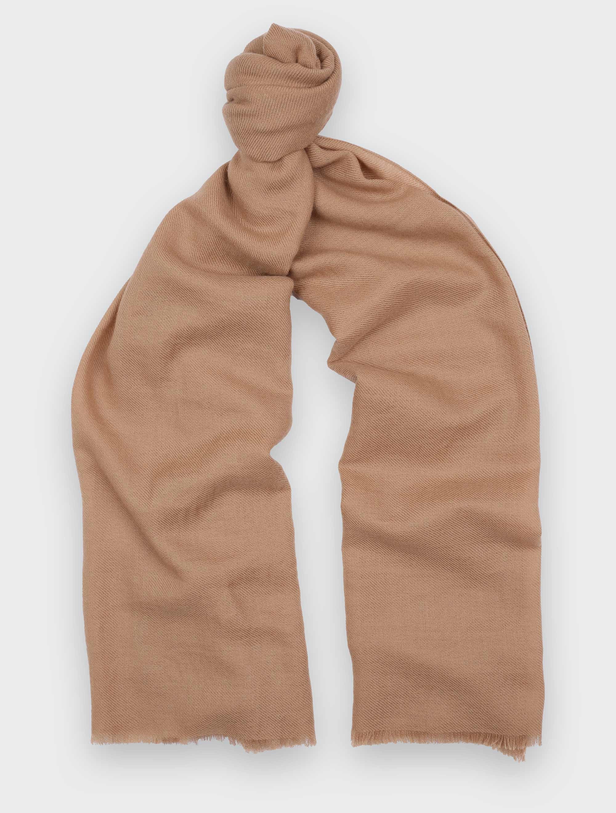 Foulard Cachemire Camel uni - Cinabre Paris