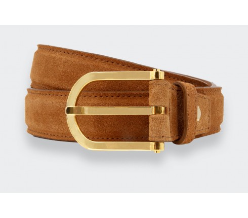 Ceinture Cuir Daim Marron - Cinabre