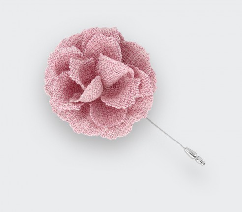 Pink Mesh Rose Flower Lapel Pin - Cinabre Paris