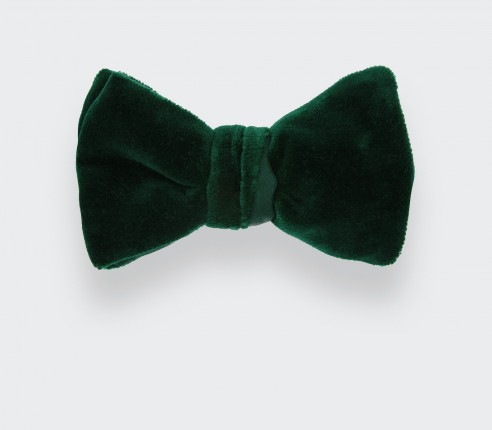 Emerald Green Velvet Bow Tie - Made in France by Cinabre paris