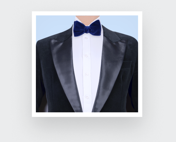 Blue Velvet Bow Tie - Made in France by Cinabre Paris