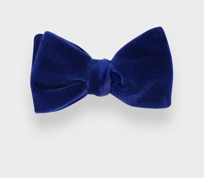 Blue Velvet Bow Tie - Made in France by Cinabre Paris