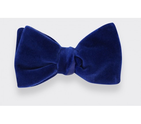 Blue Velvet Bow Tie - Made in France by Cinabre Paris