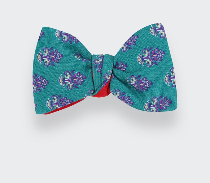 Blue et purple flowers Bow Tie - Cinabre Paris