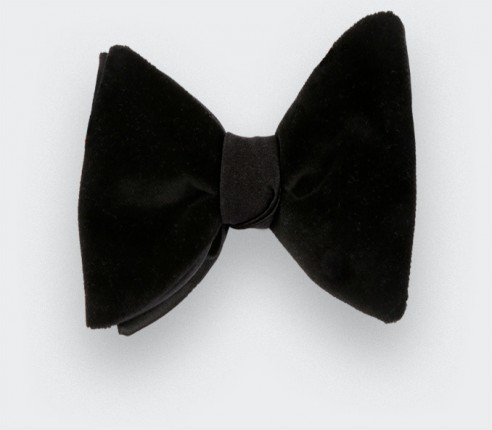 Large Black Velvet Bow Tie - Cinabre Paris