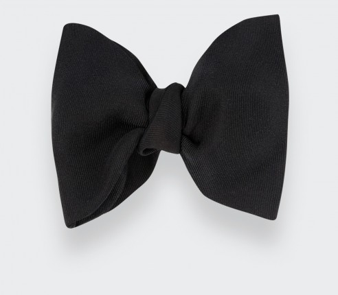 Large Black Faille Bow Tie - Cinabre Paris