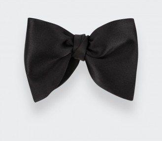 Butterfly Black Satin Bow Tie - Cinabre Paris