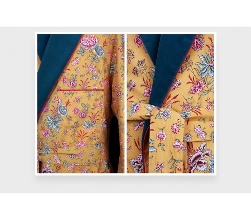 Flowery mustard dressing gown - Cinabre