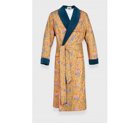 Flowery mustard dressing gown - Cinabre