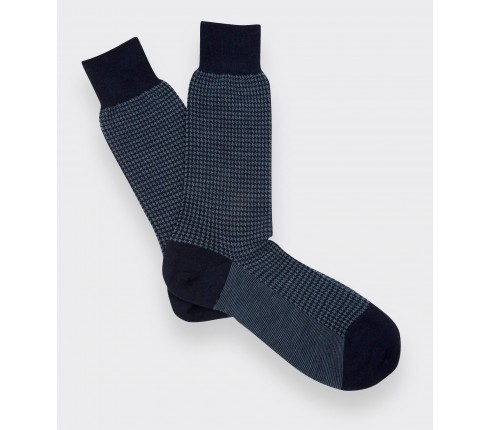 Blue houndstooth socks - Cinabre Paris