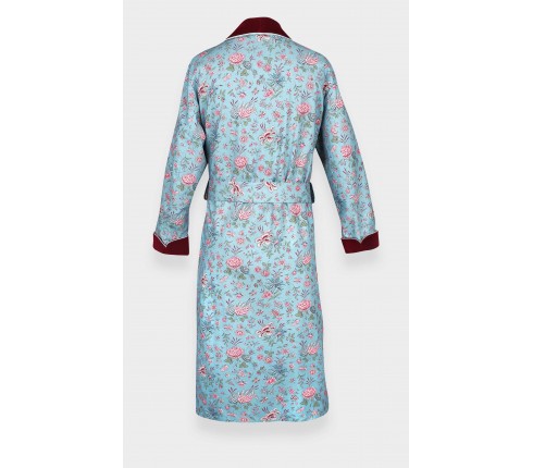 Flowery Light blue dressing gown- Cinabre Paris