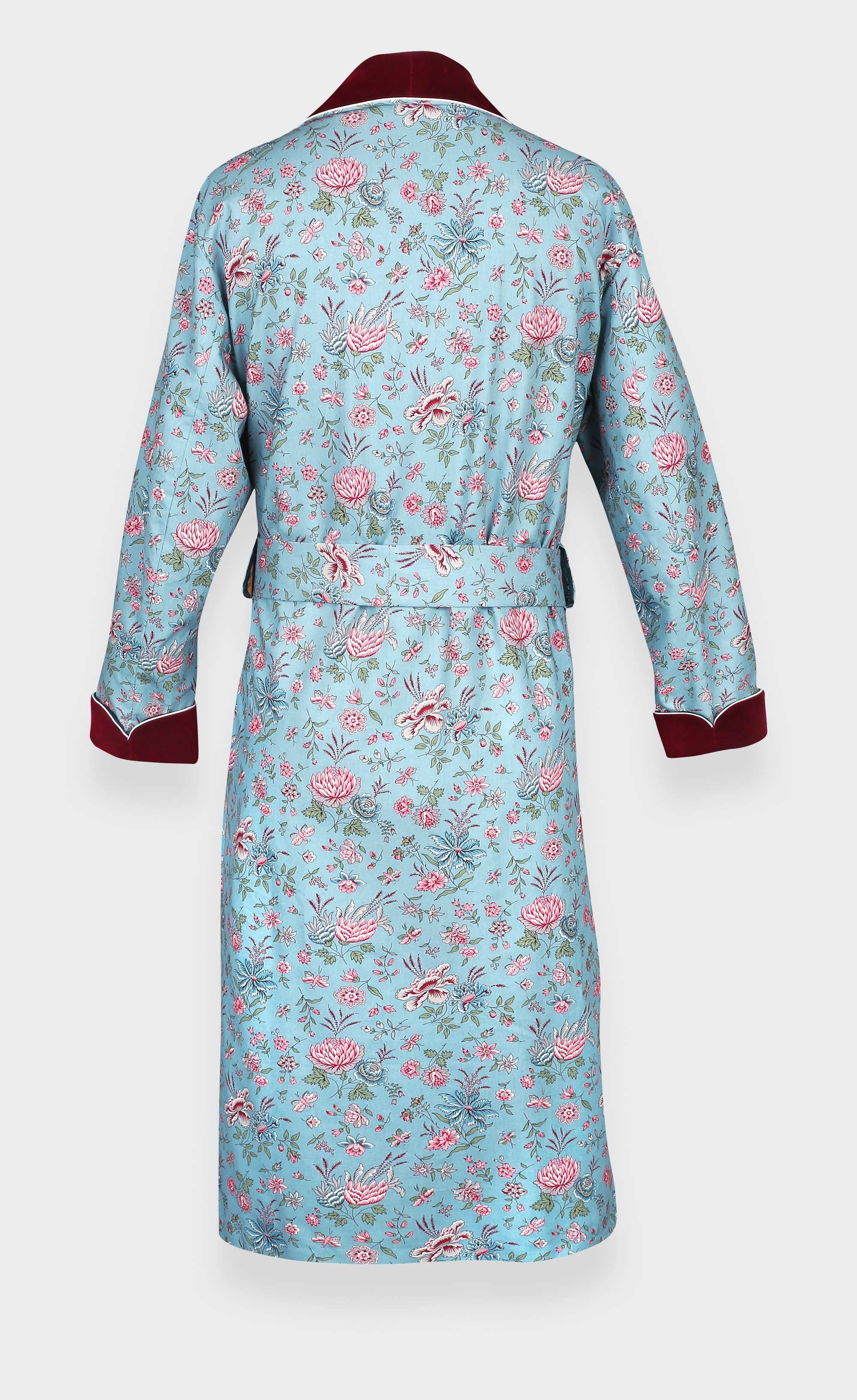 Flowery Light blue dressing gown- Cinabre Paris